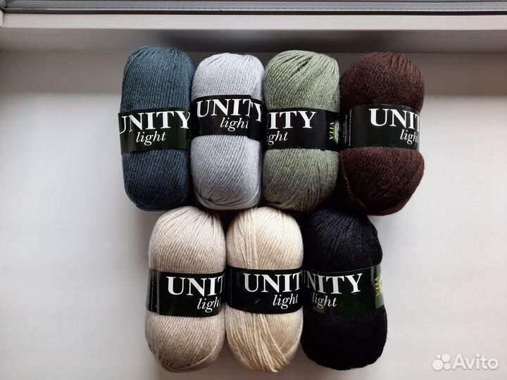Пряжа для вязания шерсть + акрил Unity Light