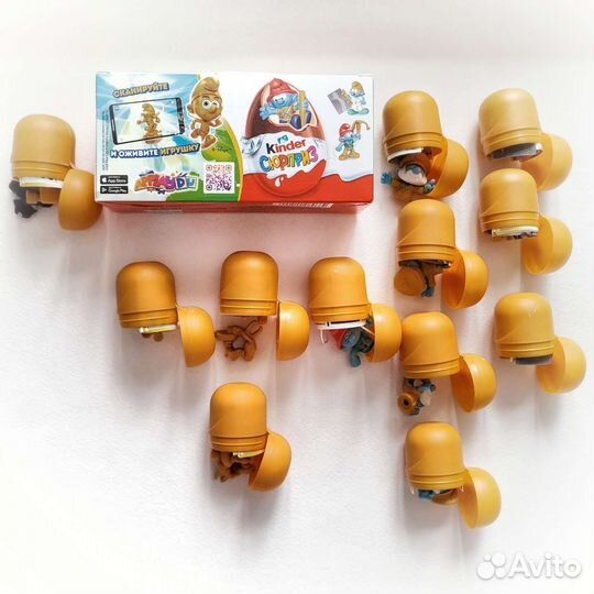 Киндер смурфики лот