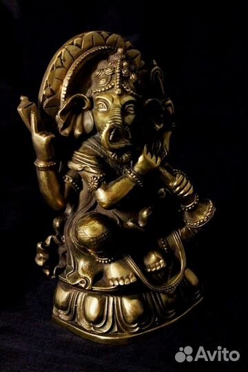 Ганеша с Флейтой Китайская Статуэтка Бронза ru*640