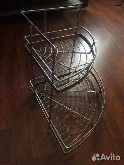 Полка на кухню угловая металл хром