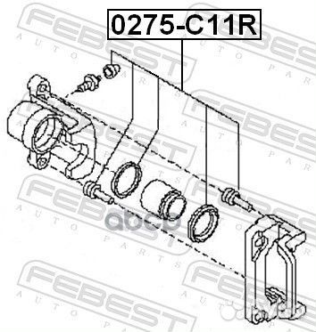 Ремкомплект тормозного суппорта зад прав/лев