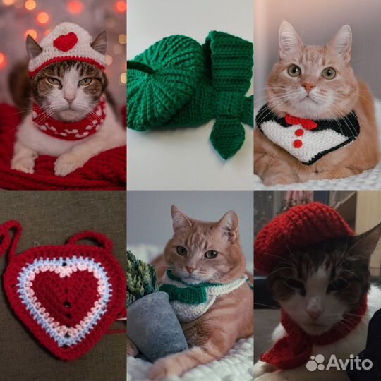 Вязаные шапочки для котиков
