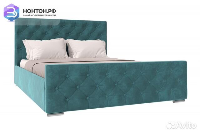 Кровать Мишель велюр бирюзовый