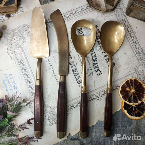 Антиквариат из Европы. Столовые приборы, латунь