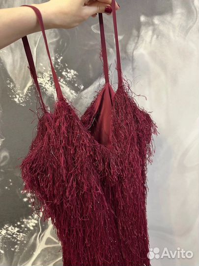 Платье женское вечернее пушистое