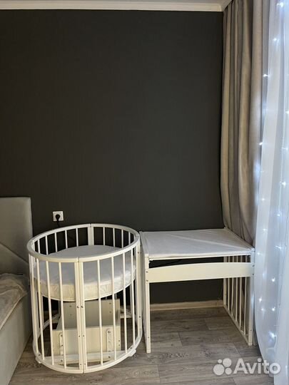 Детская кроватка трансформер круглая