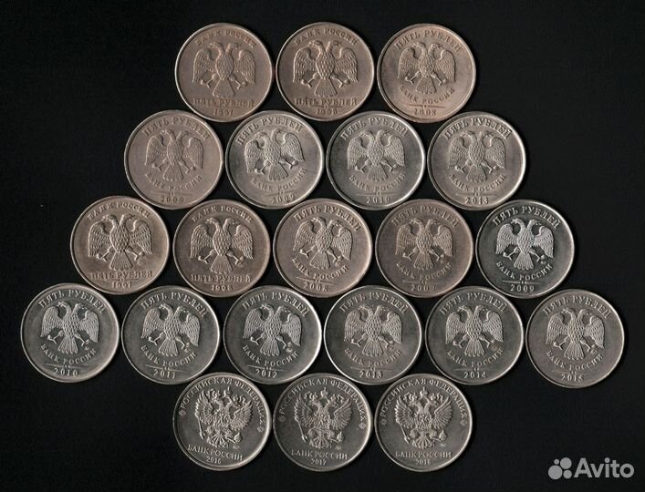 5пять рублей погодовка спмд, ммд 21 монета