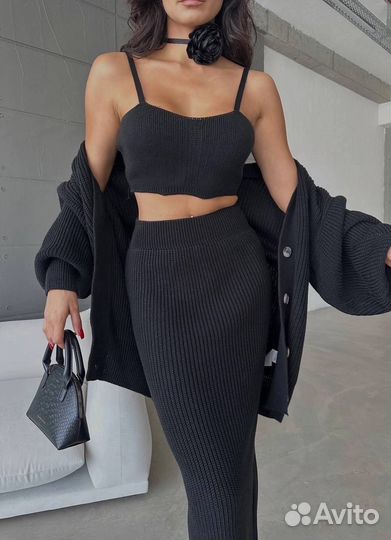 Комплект тройка -с крупной грубой вязкой