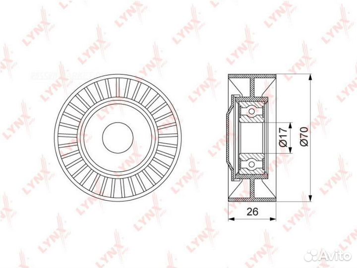 Lynxauto PB-5375 Ролик натяжной приводного ремня