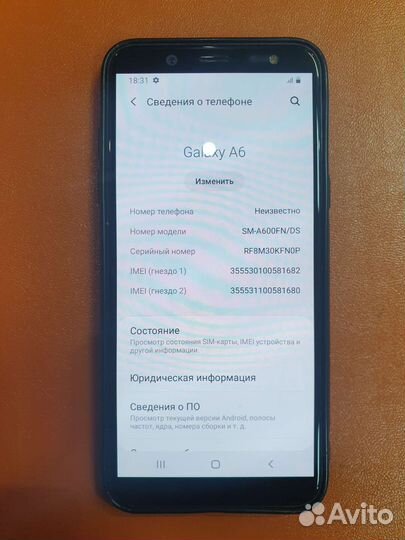 Samsung galaxy a6 3/32