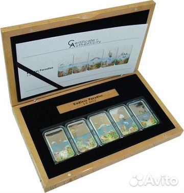 Набор 5 монет Бесконечный рай Палау 2012г футляр