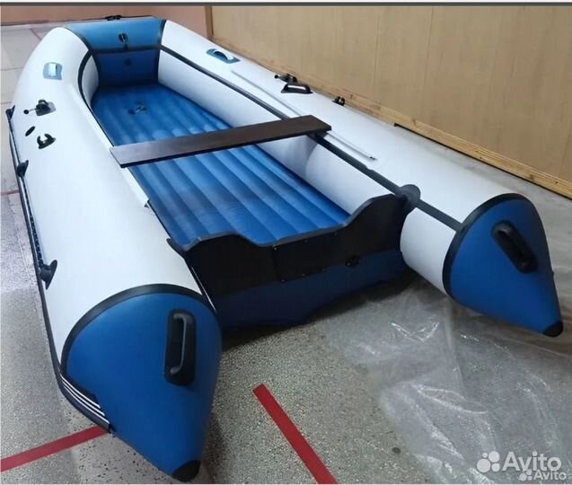 Лодка пвх Orca 340 нднд светло-серый/синий