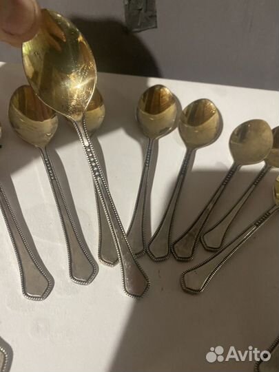 Ложки кофейные с позолотой