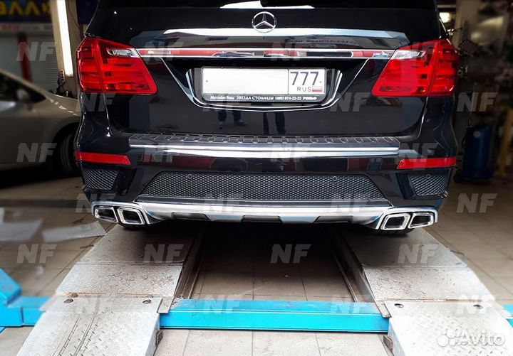 Диффузор с насадками 63 AMG Mercedes GL X166