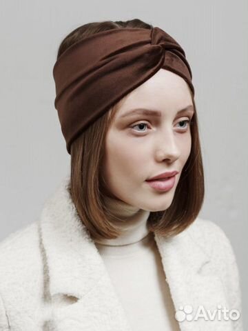 Повязка на голову бархатная тёплая на весну