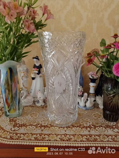 Ваза напольная большая хрусталь