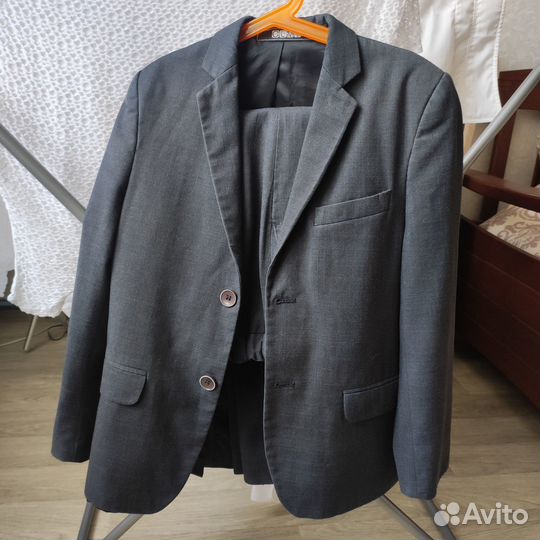 Костюм школьный двойка тройка серый 128/134/146