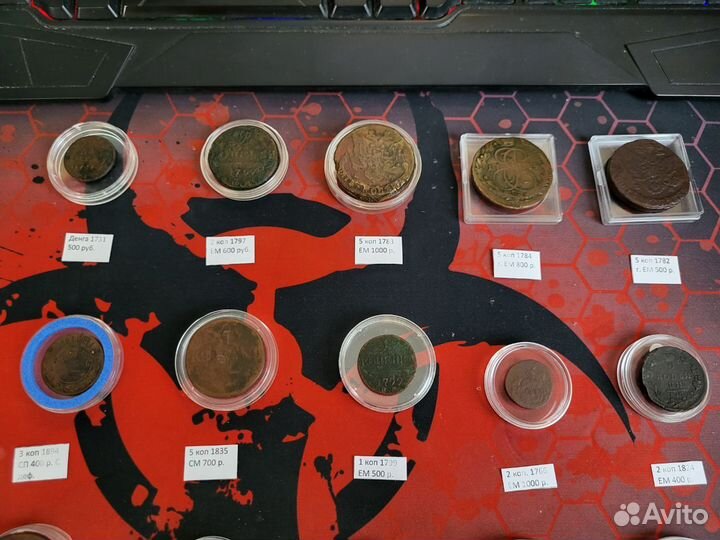 Коллекция монет 1731-1894 в футлярах