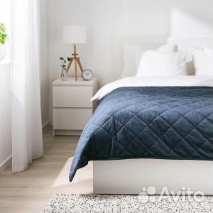 Покрывало IKEA Mjukplister 260x250, тёмно-синий