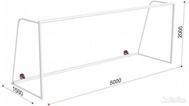 Ворота футбольные 5х2 Pio 981296