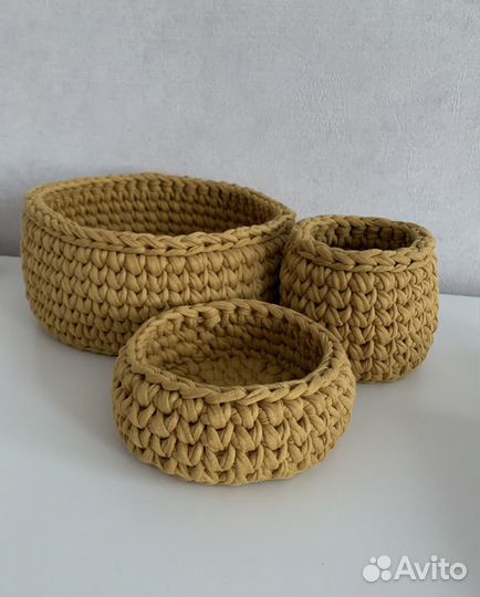 Вязаные корзины