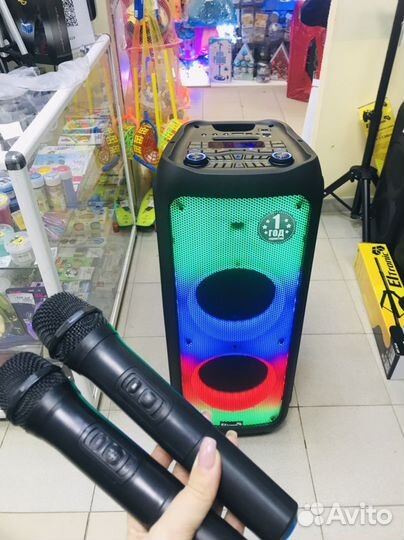 Большая караоке колонка 120вт Blueooth \usb \fm