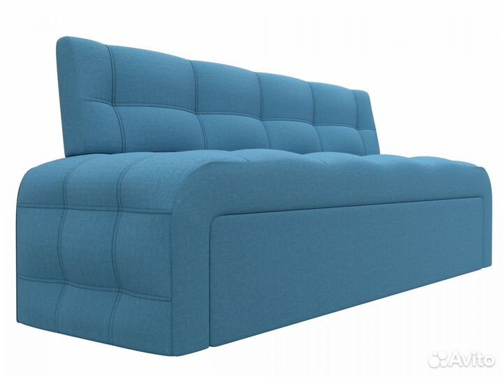 Диван кухонный прямой Люксор, рогожка, амур голубой