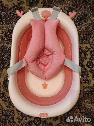 Ванночка детская складная + матрасик рыбка