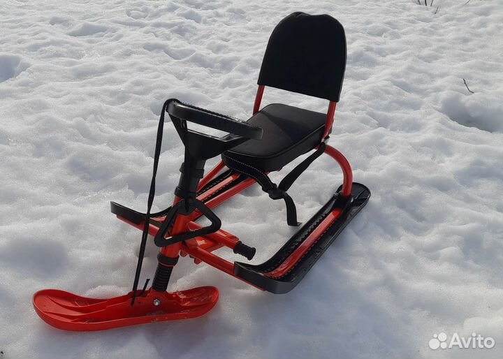 Детский снегокат со спинкой