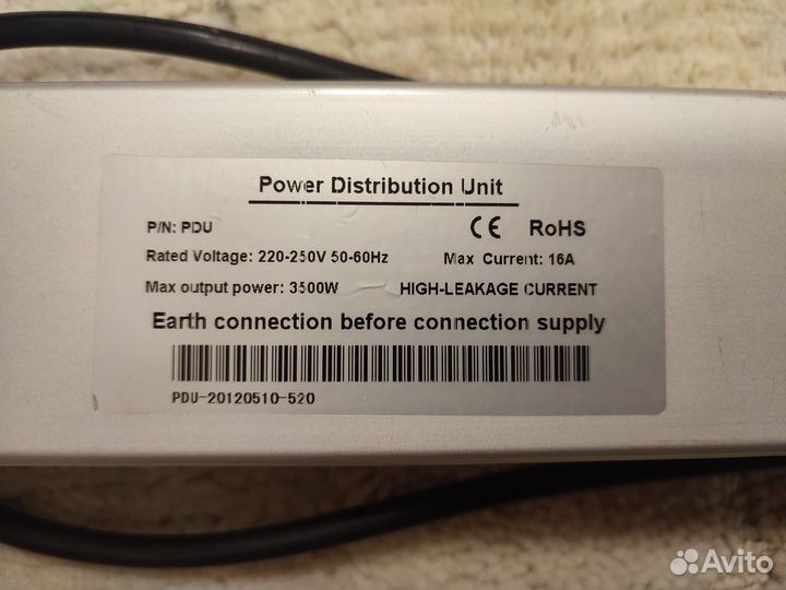 Блок розеток PDU-20120510-520, 1U, 6 Schuko, евро