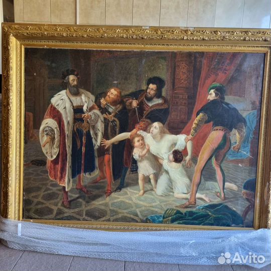 Антикварная большая картина