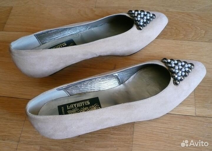 Туфли Layiotis - Кипр на Выход Замшевые Бежевые