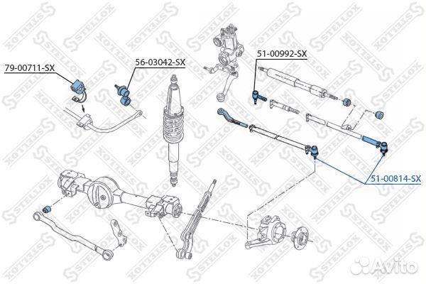 Наконечник рулевой левый rover defender 90/discove