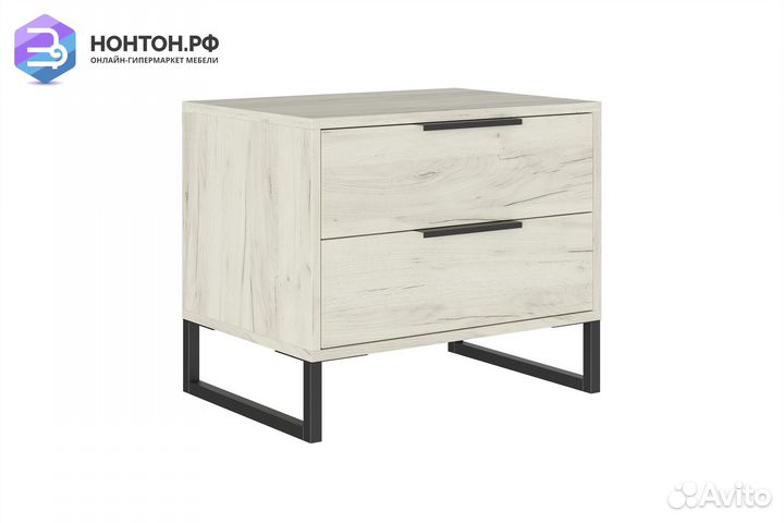 Тумба прикроватная Лофт дуб крафт белый