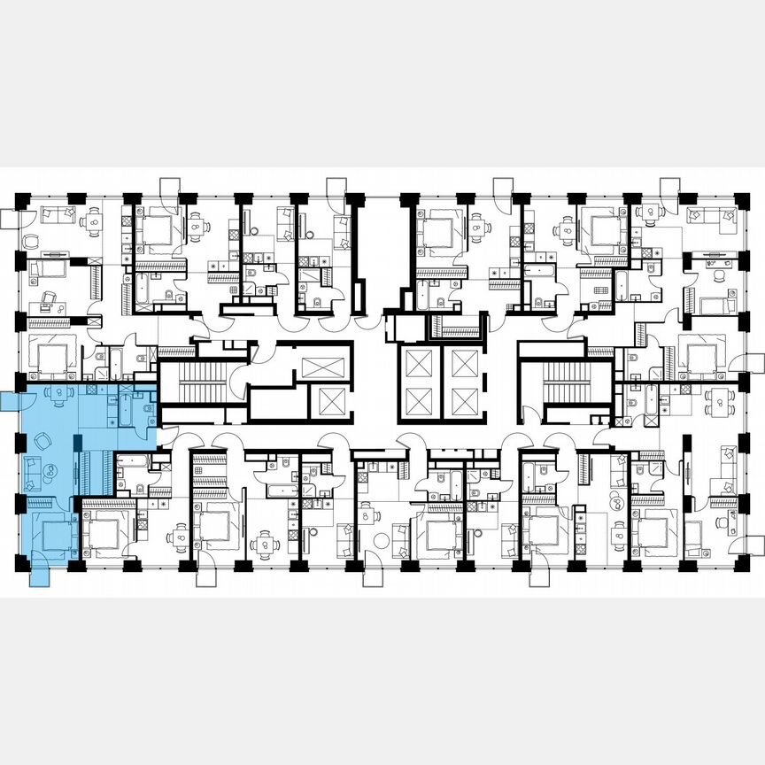 2-к. квартира, 53,8 м², 20/64 эт.