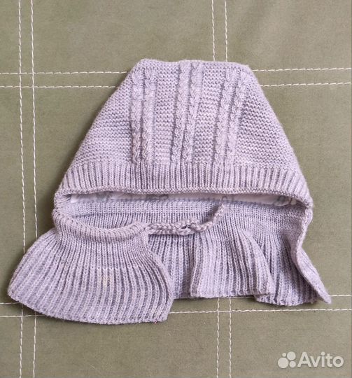 Осень/весна Шапка серая + шарф