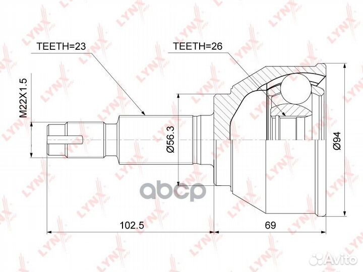 ШРУС наружный nissan Juke 1.6 2WD 10 CO3777 LY