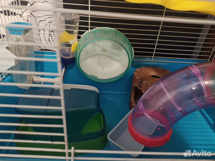 Клетка для грызунов 2х этажная с тоннелем