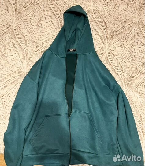 Зип худи замша изумрудное