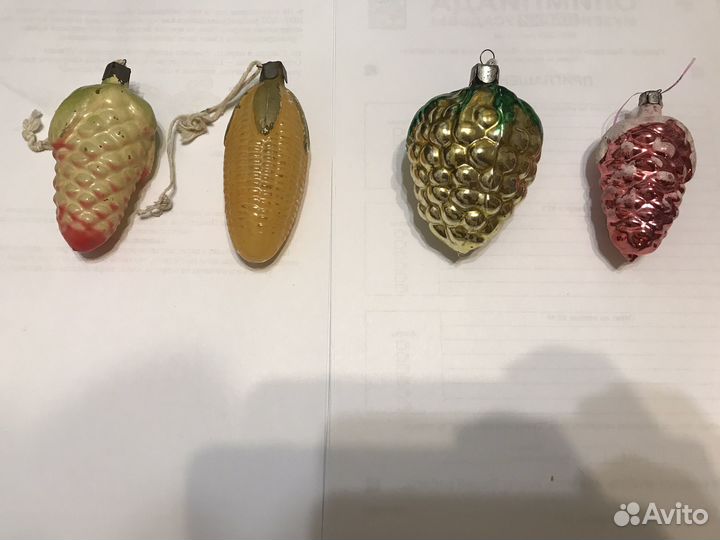 Советские елочные игрушки (ретро) +ретро чемодан