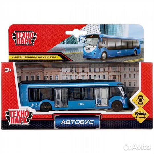 Модель Технопарк металл Автобус новый 15 см двери