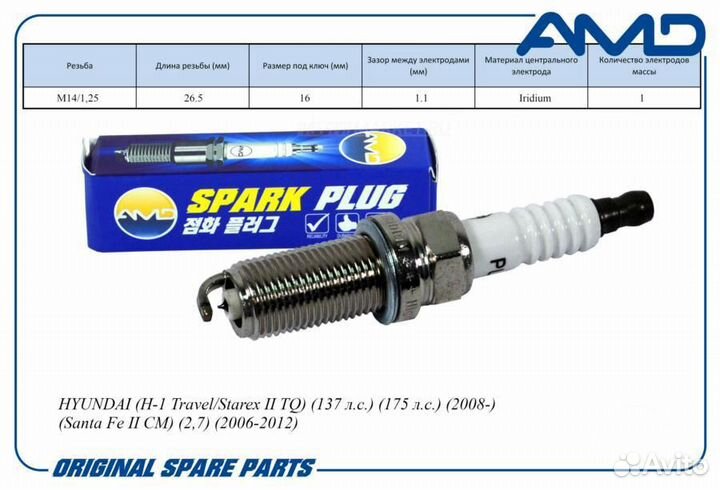 AMD AMD.PL87 Свеча зажигания (Иридий)