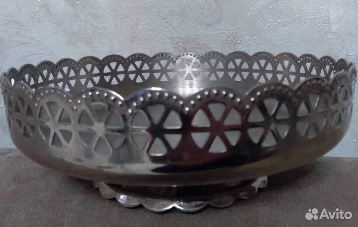 Ажурная красивая мельхиоровая ваза СССР Винтаж