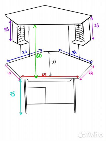 Угловой компьютерный стол бу