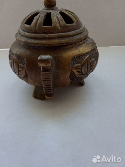 Аромалампа бронзовая для благовоний, высота 10 см