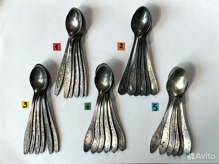 Чайные ложки мельхиор СССР Кольчугино