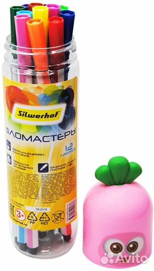 Фломастеры Carrot 12 цв., пластик. туба