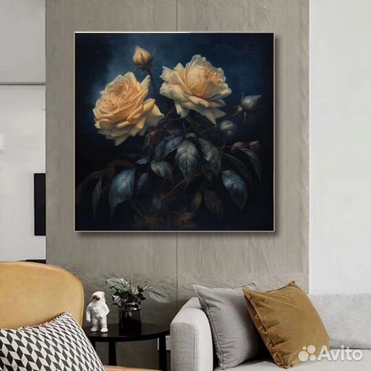 Картина маслом розы