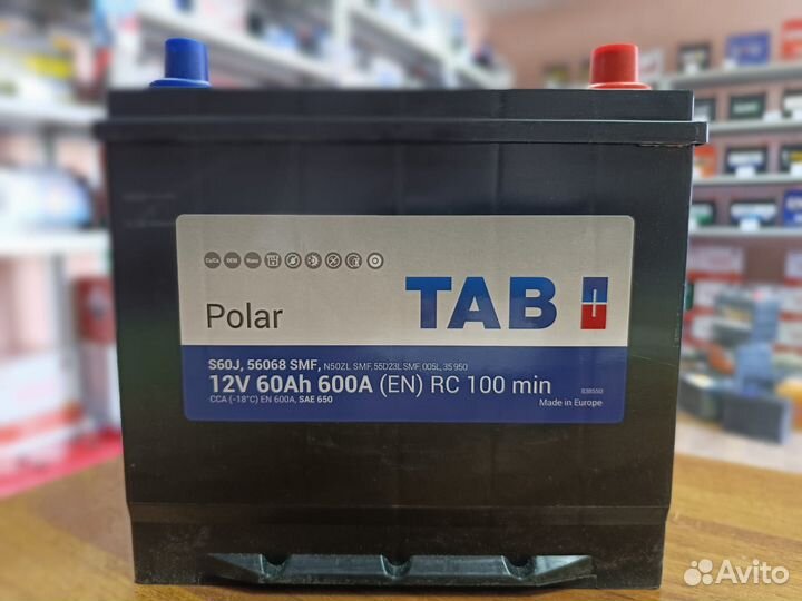 Аккумулятор 60 Ач Tab на Infiniti Mazda Toyota Kia