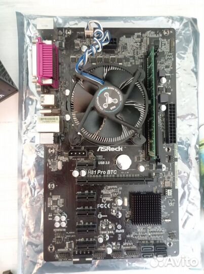 Плата Asrock + процессор + охлаждение + память